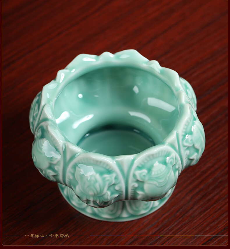 插炉戴玉堂陶瓷摆件《八吉祥佛具用品》德化白瓷香炉供奉供佛家用室内