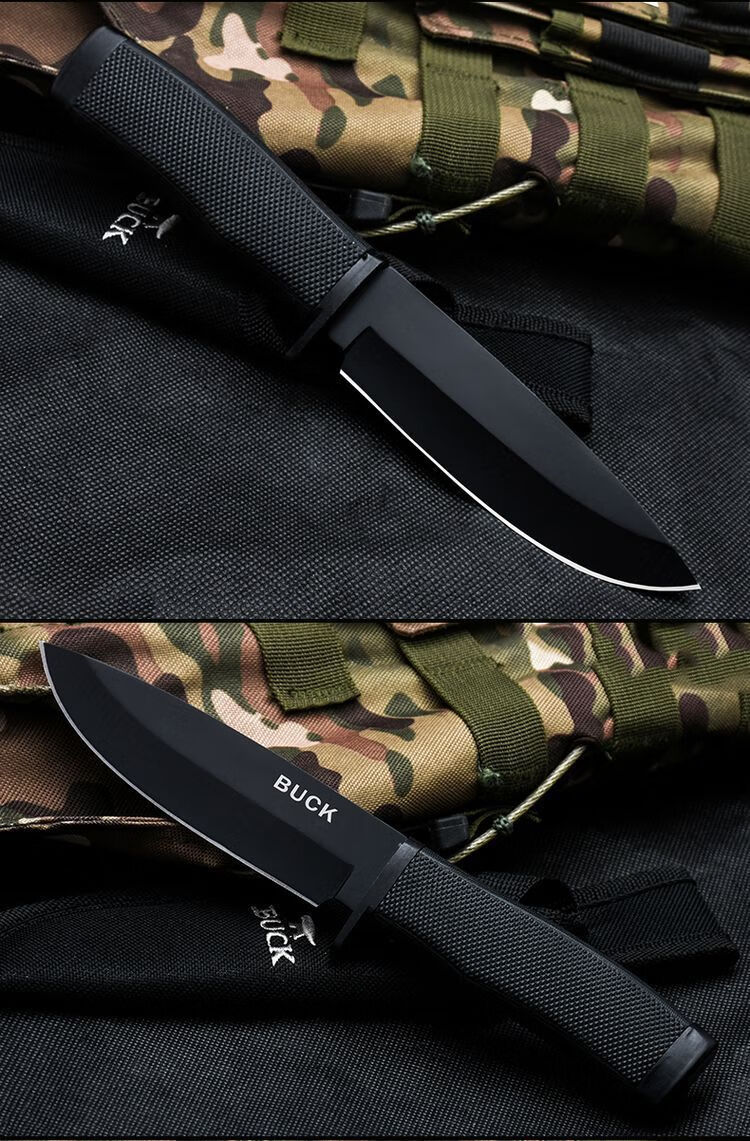 刀具 身 冷军刀瑞士氚气刀 随身户外小刀印第安刀军刃直刀 黑色 60