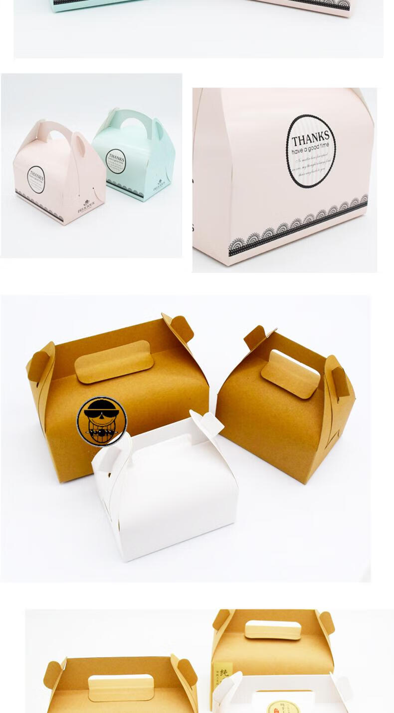 小号大号手提甜点打包盒手提西点蛋糕盒慕斯蛋糕盒点心包装盒袋加大号