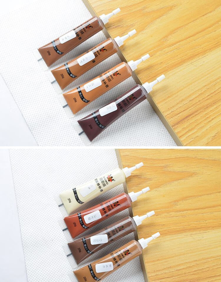 灰色漆木门修补膏坑洞填充补漆膏浅深灰色墙壁面修补膏漆笔粉红色24号