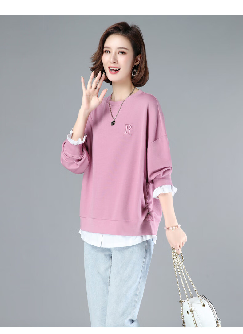 女装 卫衣 袁小可(yuanxiaoke) 女式卫衣春秋装40岁一50岁棉假两件