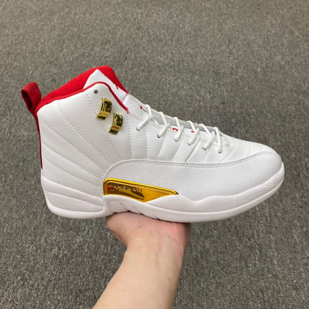 莆田纯原aj12黑红病倒篮球鞋乔12代高帮男女黑武士世界杯气垫耐磨 41