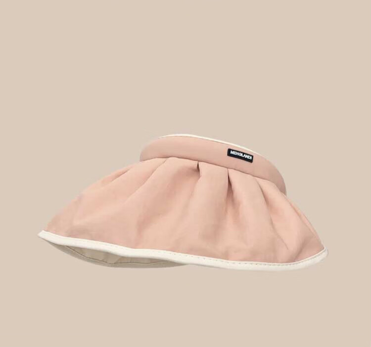 hixc贝壳帽大檐贝壳空顶帽子女夏季遮阳户外出游百搭太阳帽潮奶油橘