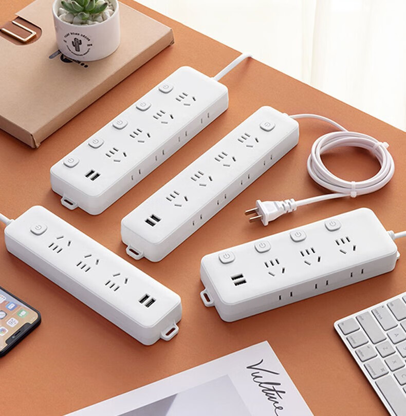 新升级双插头插座电器两脚 两孔插头插排2项带usb二角电插板带线双眼