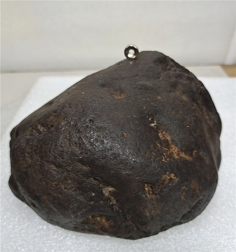 初逅 陨石原石3铁石铁火流星奇石家居饰品摆件有瑕疵处理 墨绿色 17号