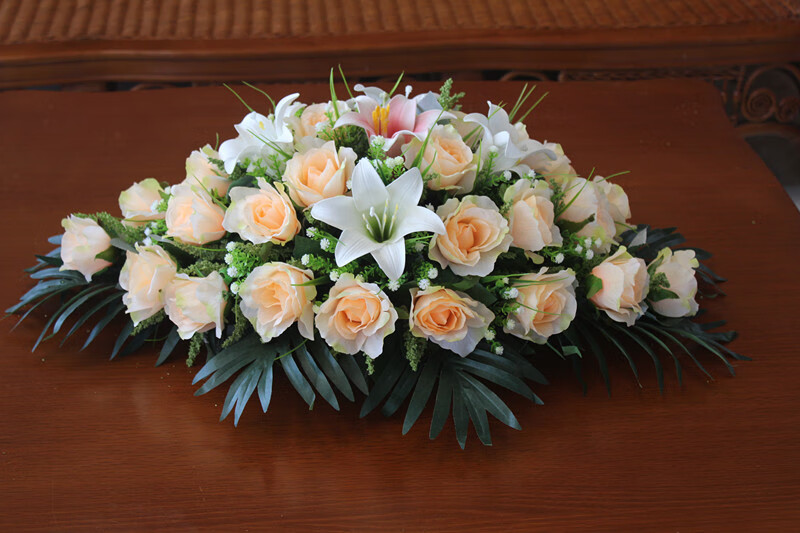 仿真台花长形会议桌花迎宾台接待台前台茶几摆放装饰花艺塑料假花t 90