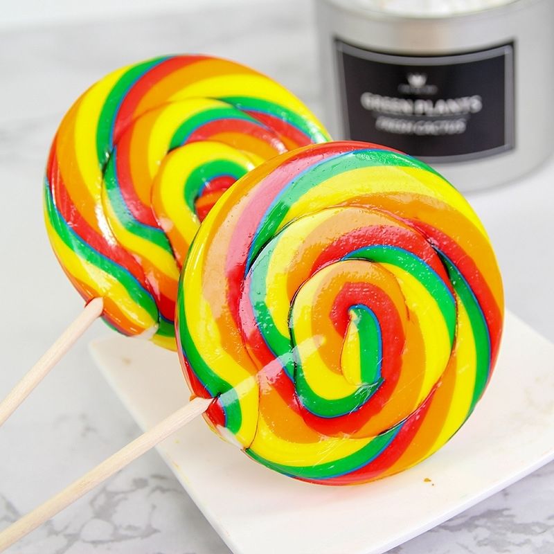【 军训好物】 七彩超大彩虹棒棒糖波板糖硬糖零食加情人礼物生日糖果