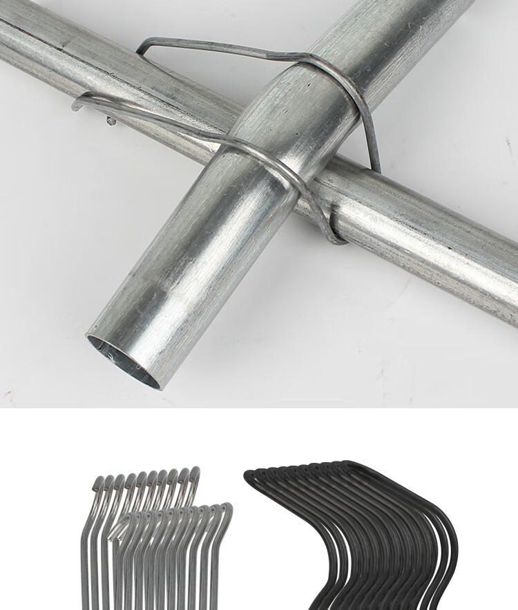 园林用品温室大棚配件压顶簧钢管卡扣钢丝夹顶弹簧连接管十字卡 热