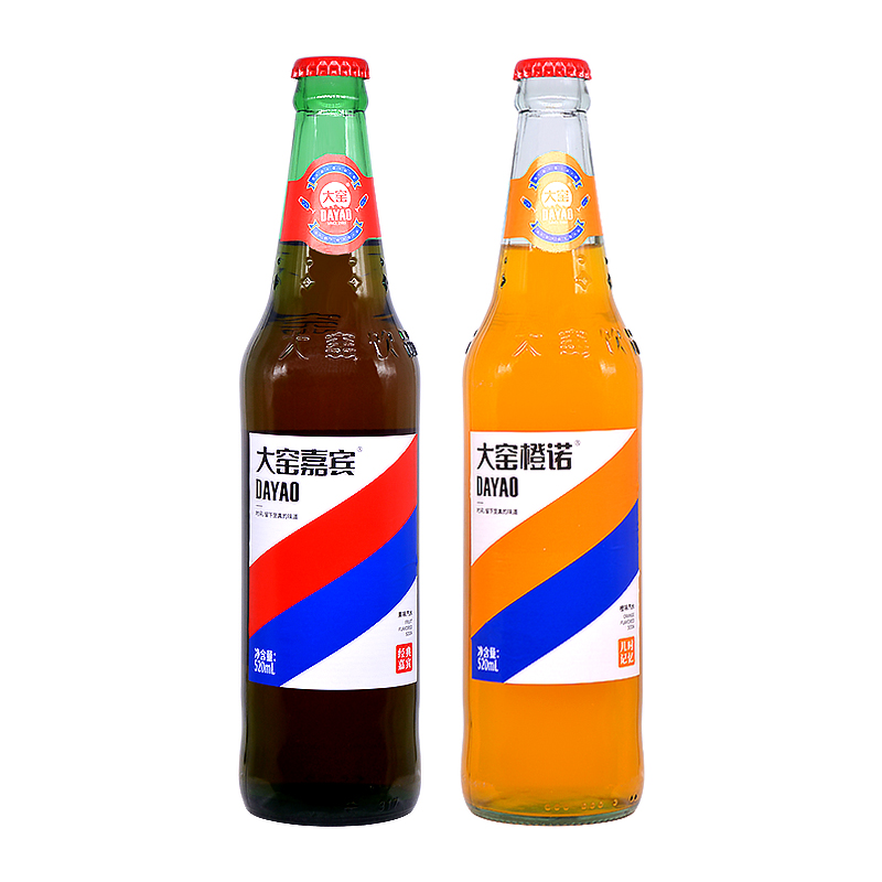 内蒙特产大窑嘉宾橙诺饮料520ml12瓶整箱装玻璃瓶汽水混合果汁大窑