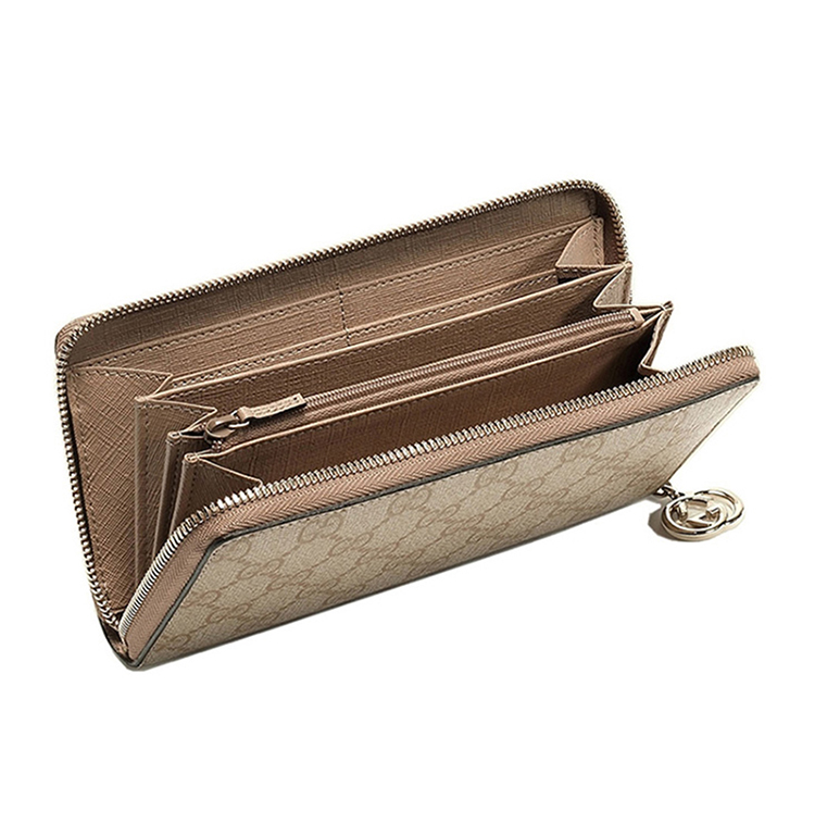 gucci/古驰钱包 女士双g印花长款拉链钱夹 309758av13g6812【图片