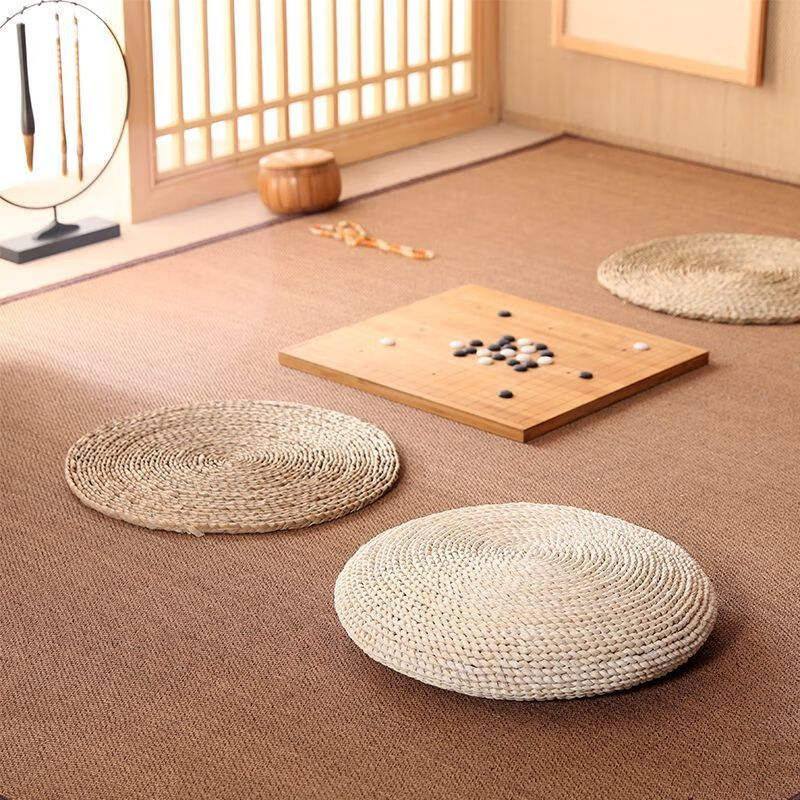 蒲团坐垫玉米皮蒲草榻榻米美臀打坐加厚藤编草垫子草编痔疮屁垫子蒲草