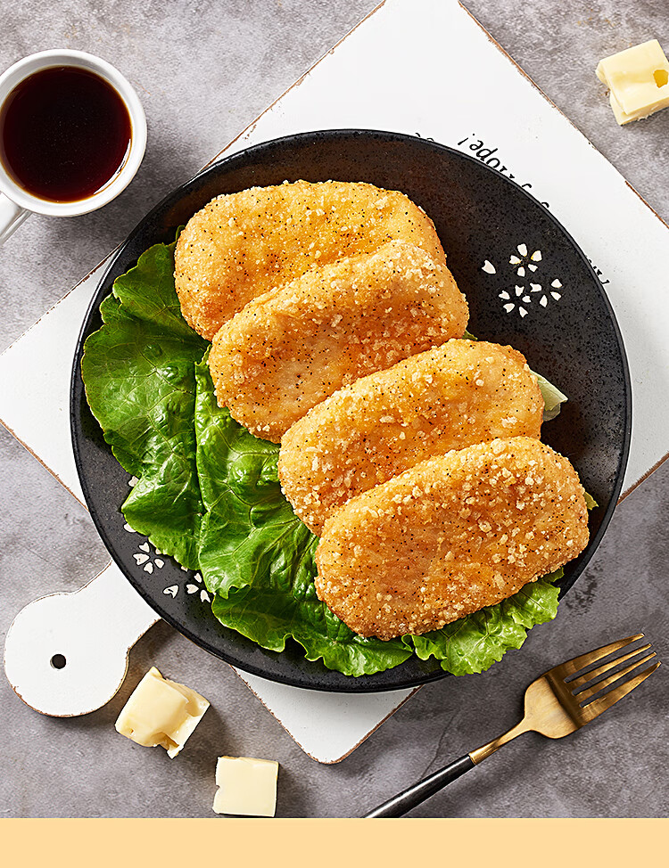 橙伯乐精品优选正大爆浆鸡排640g8片袋芝士汉堡鸡块油炸零食劲脆无骨