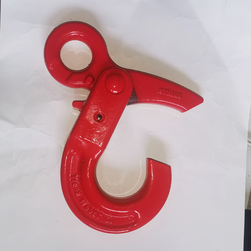 眼型安全钩羊角自锁勾旋转保险防脱吊钩g80合金钢安全自锁钩吊钩眼型