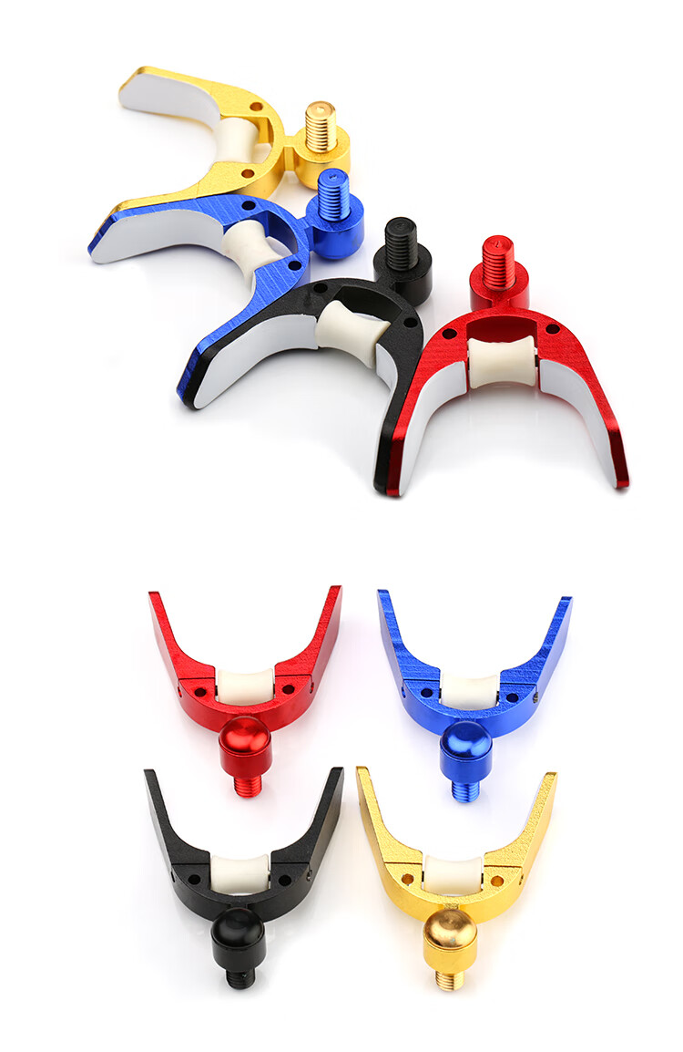 羊角支架 通用滑轮支架头架杆鱼竿架杆头前叉大物羊角头可拆卸金属