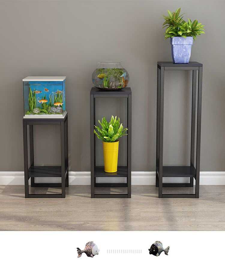 捷陆龙 鱼缸架 放金鱼缸底柜金属室内装饰架不锈钢花架鱼缸架子铁艺小