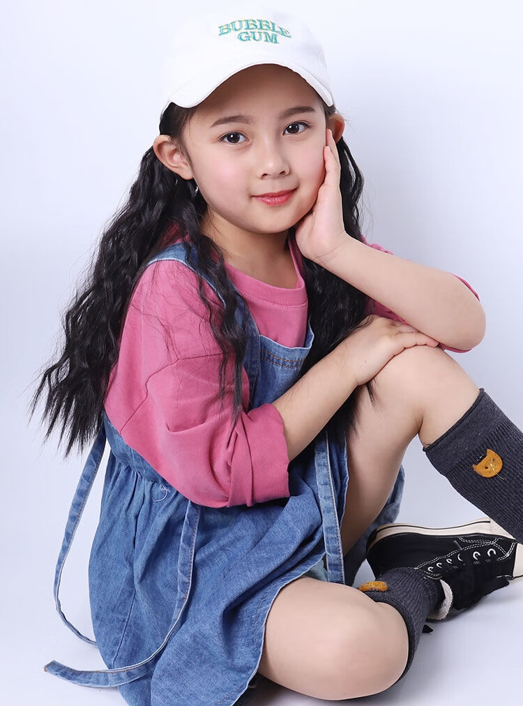 假发儿童鸭舌帽子长卷发玉米烫可爱女孩子网红帽子卷发 b款鸭舌帽玉米