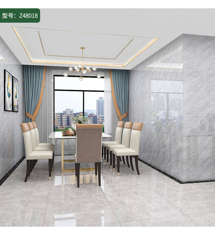 适用于全瓷通体大理石瓷砖400x800客厅连纹内墙砖厨房卫生间中板墙面