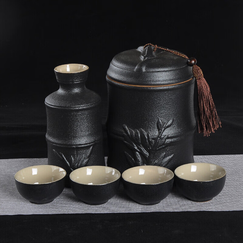 挚钻精品 温酒壶烫酒器陶瓷暖酒器大容量用中式水烫黄酒二两半斤八两