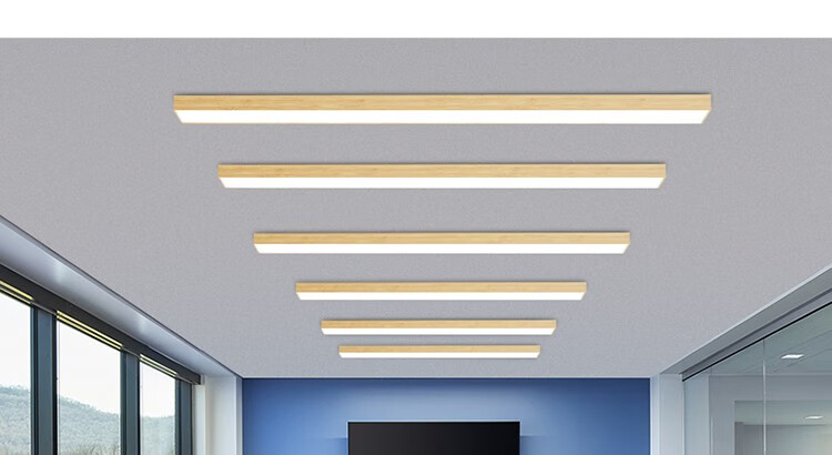 欧普电灯木纹长条吸顶灯led长方形办公灯木方通吊顶专用灯过道走廊