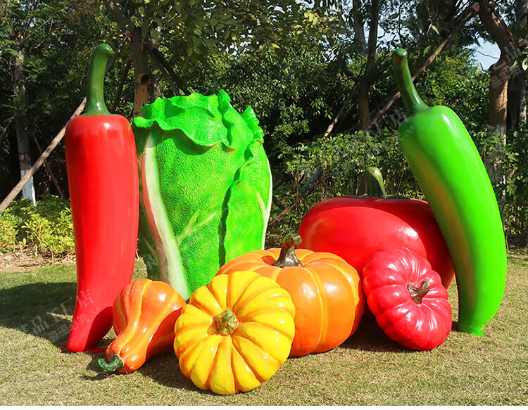 园艺玻璃钢仿真蔬菜水果模型南瓜摆件庭院大花园造景农庄园林景观装饰