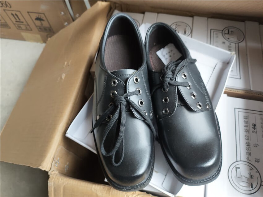 02皮鞋3513四寸皮鞋 正装钢头大头02士兵皮鞋品质定制款 黑色 38