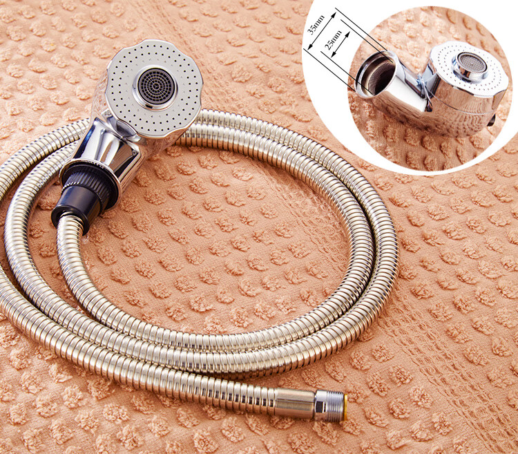 抽拉式水龙头配件喷头小花洒头洗手池洗脸盆面盆手持两功能出水嘴d9亮