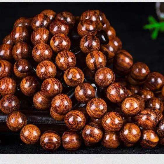 正宗海南黄花梨佛珠手串108闺蜜手链女学生韩版潮流配饰男士珠子依莲