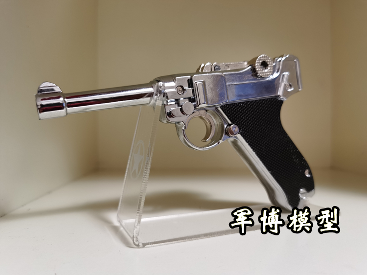仿真炝金属1205鲁格p08全拆卸仿真玩具男孩枪合金手抢不可发射金色5弹