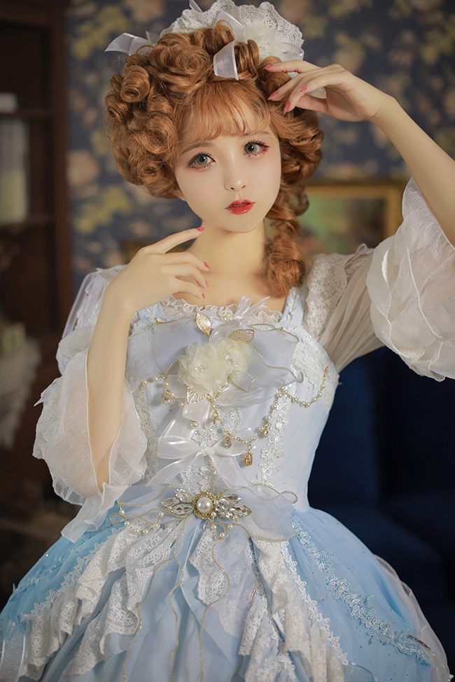 ol裙子萝莉塔【朝露】晨曦与朝露原创lolita纪念款花嫁lolita洛莉塔js