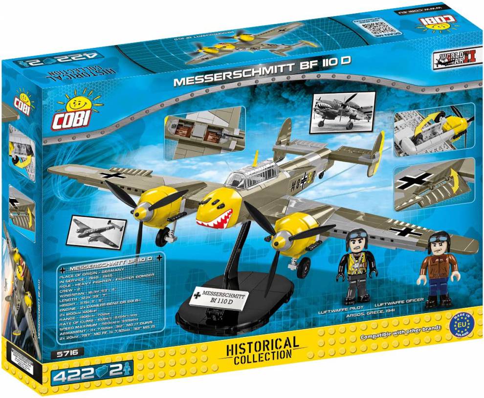 cobi积木二战 cobi 欧洲积木 二战德系 梅赛斯密特 bf110d 轰炸机