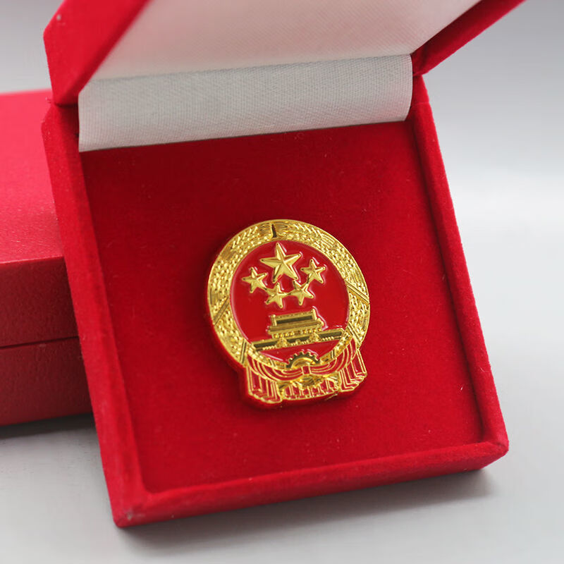南山驹 纯铜立体款国徽胸针中国国徽领徽爱国徽章国徽胸章天安门领标