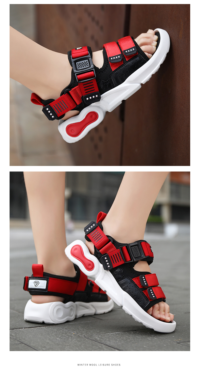 七波辉男童凉鞋2022夏季新款潮中大童青少年男孩儿童凉鞋1215岁865317