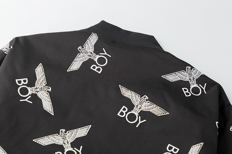 century boy男装世纪男孩秋冬潮牌boy情侣风衣外套烫银印花老鹰纯色