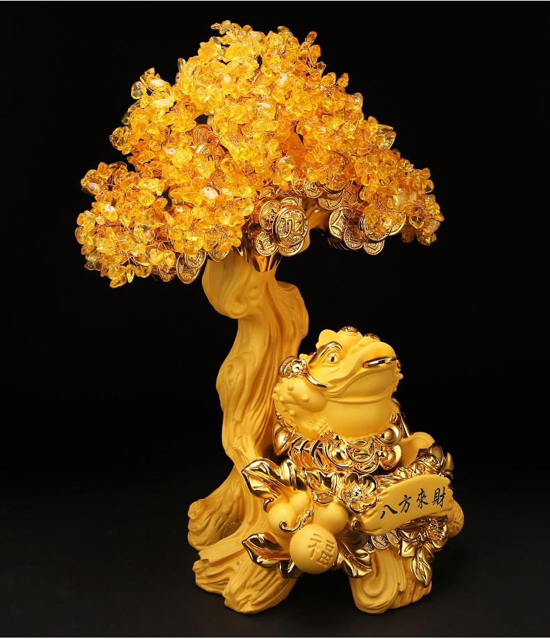 骄意轻奢树爷摆件客厅八方来财店铺饭店开业礼物摇钱旺财发财8 特大号