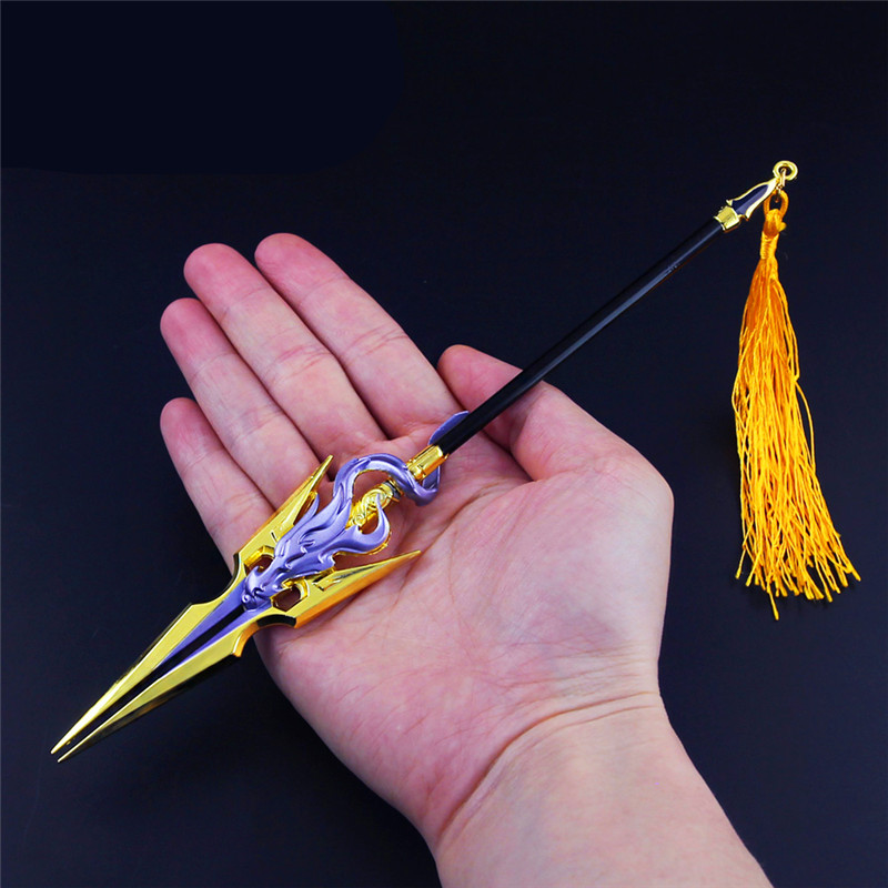 韩信街头霸王新版皮肤金属模型兵器挂件游戏道具 20cm凯魔化款青龙志