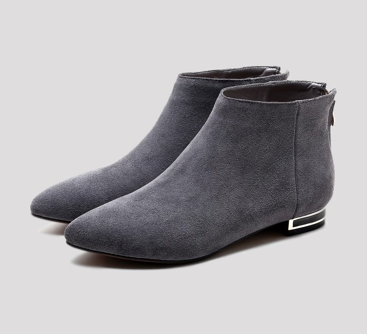 时尚新款鞋靴女式反毛皮鞋马丁靴女士翻毛皮鞋磨砂短靴春秋新款平跟真