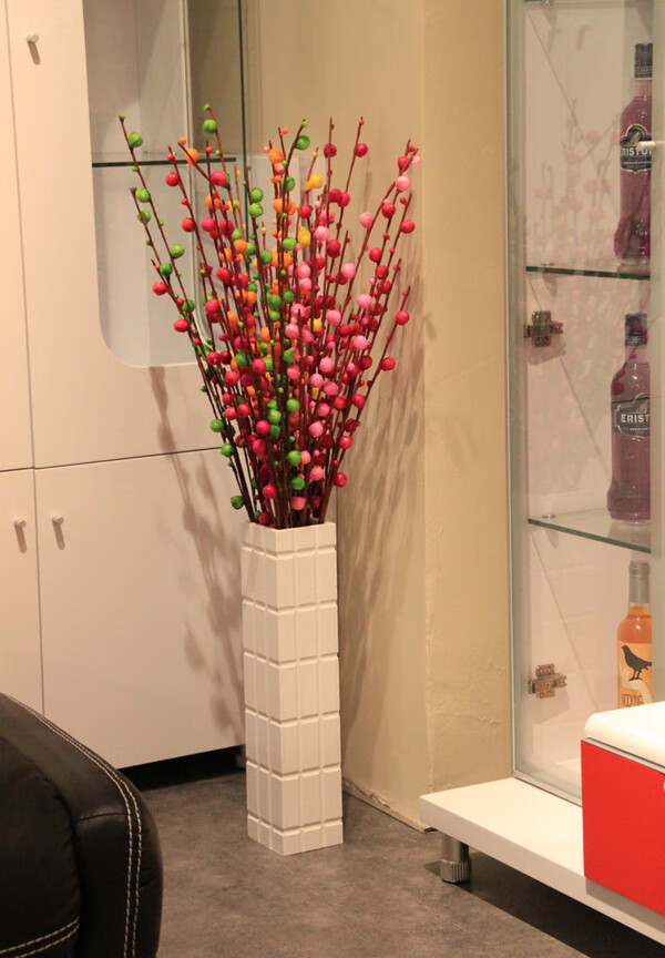 2支仿真花大银柳干支梅枝腊梅苞落地客厅假花插花装饰花卉紫色一支