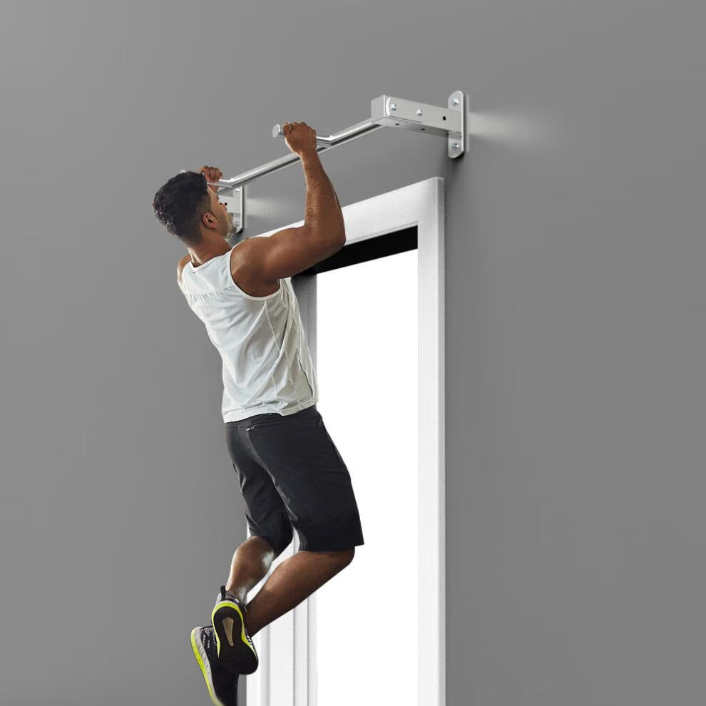 不锈钢墙体单杠门框上面安装多把位引体向上单杠家用健身器材k123b2