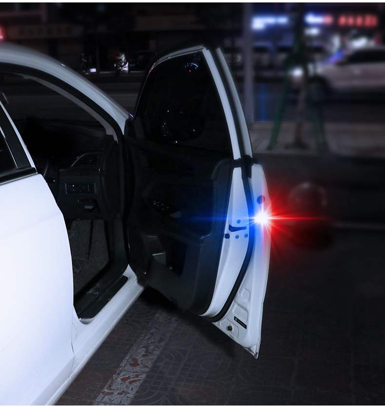 车门灯开门无线感应警示灯led氛围改装免接线汽车用品迎宾照明灯 充电