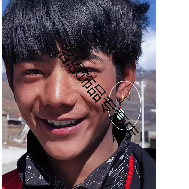 抖音康巴汉子丁真同款耳环民族风藏族藏式耳饰个性设计感耳饰耳钉 单