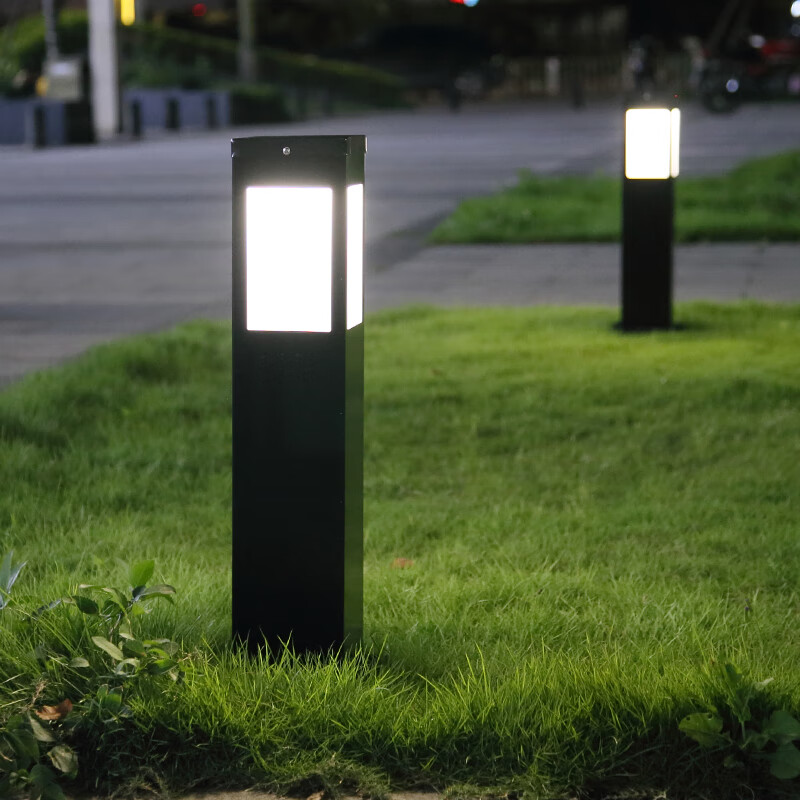 太阳能草坪灯户外防水庭院灯花园灯地灯方形景观灯led小区矮路灯 黑色