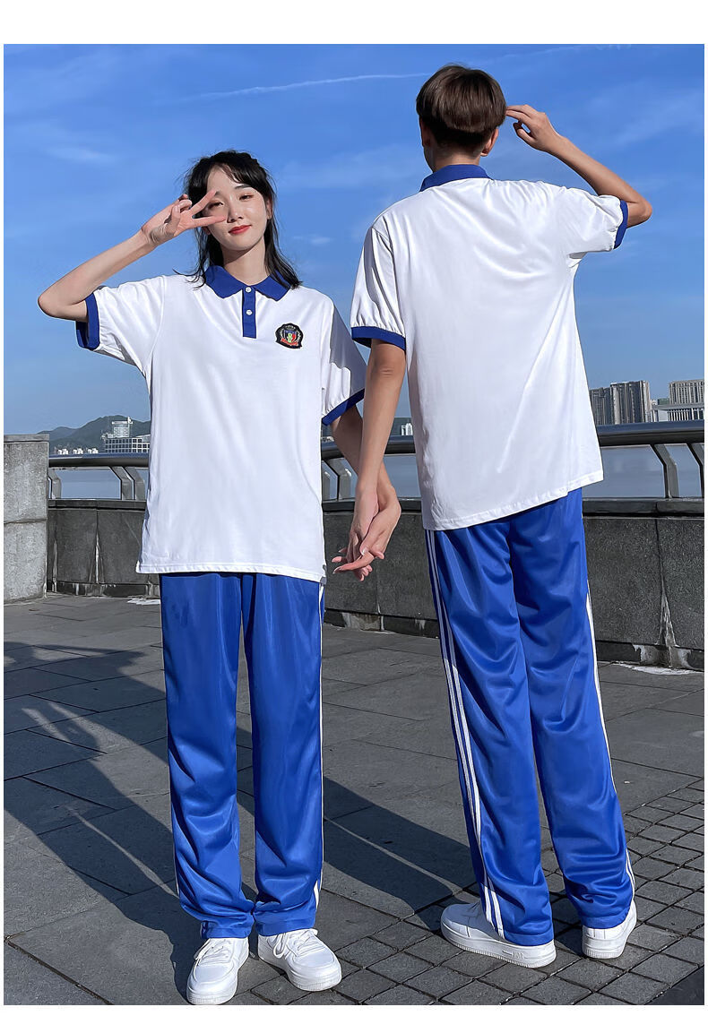 风套装潮高中生初中学生运动装夏季t恤校服毕业照团体服裤子男女同款s