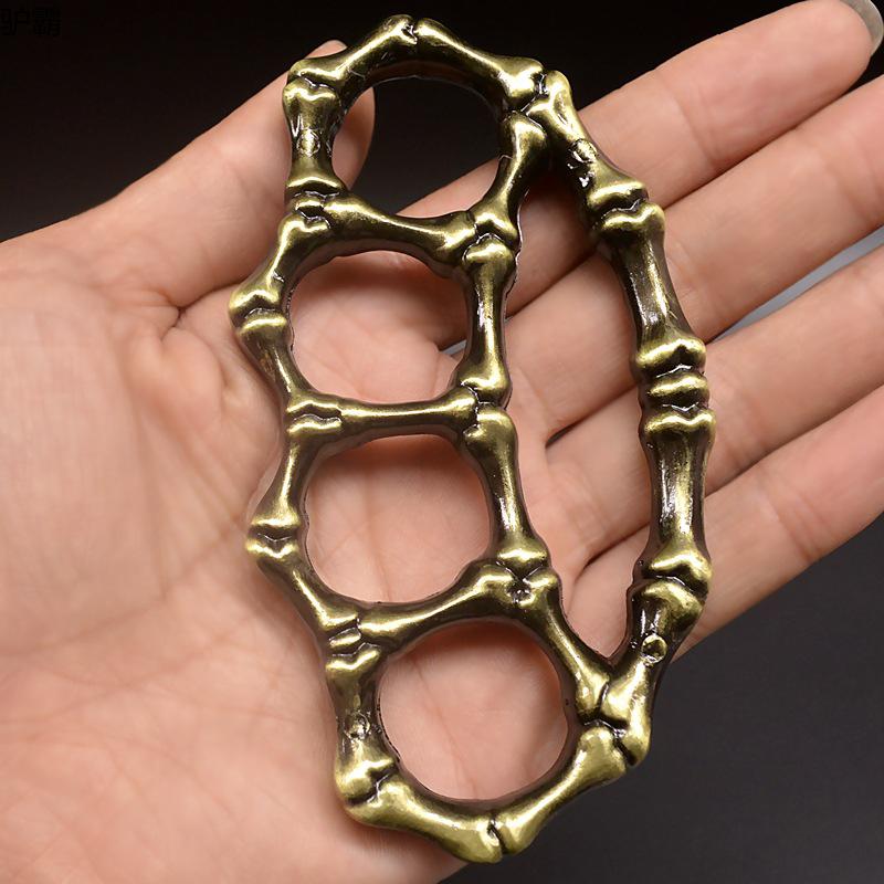金属指节铜套铁四指虎指环拳扣防卫手扣撑子拳环拳套合法防身 银色