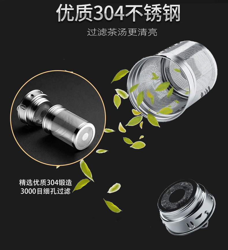思宝玻璃杯配件茶隔保温杯玻璃茶隔纳米茶隔304不锈钢思宝滤网通用