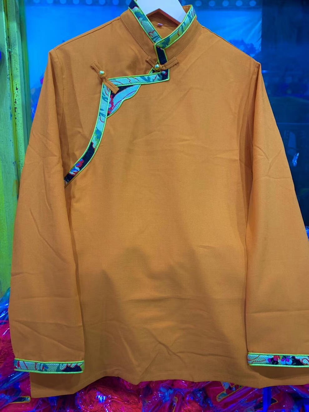 铭桥藏族服装男丁真同款男士藏装上衣衬衫纯色标准藏