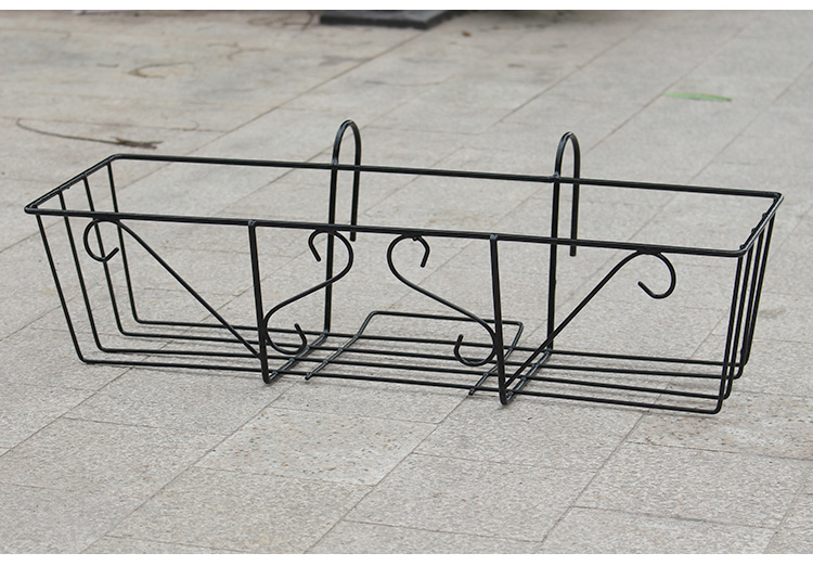 阳台花架铁艺长方形花盆挂架阳台栏杆铁艺花架园艺悬挂种菜盆铁架壁挂