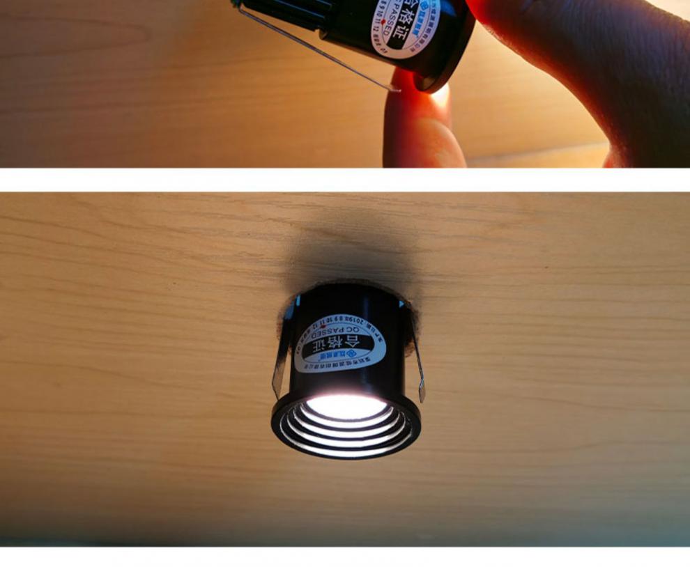 5w开孔30mm迷你小射灯3cm公分小口径猫眼灯led嵌入式小孔筒灯黑色3w