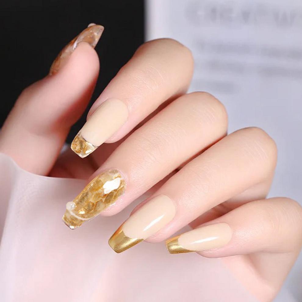 美甲亮片金色云母片大理石片日系薄璀璨秋冬复古美甲饰品粉片 方瓶