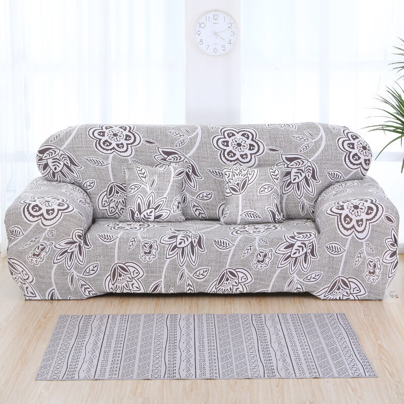 老式皮沙发套全包套罩欧式单弹力四季款组合型 花样牡丹--健康牛奶丝