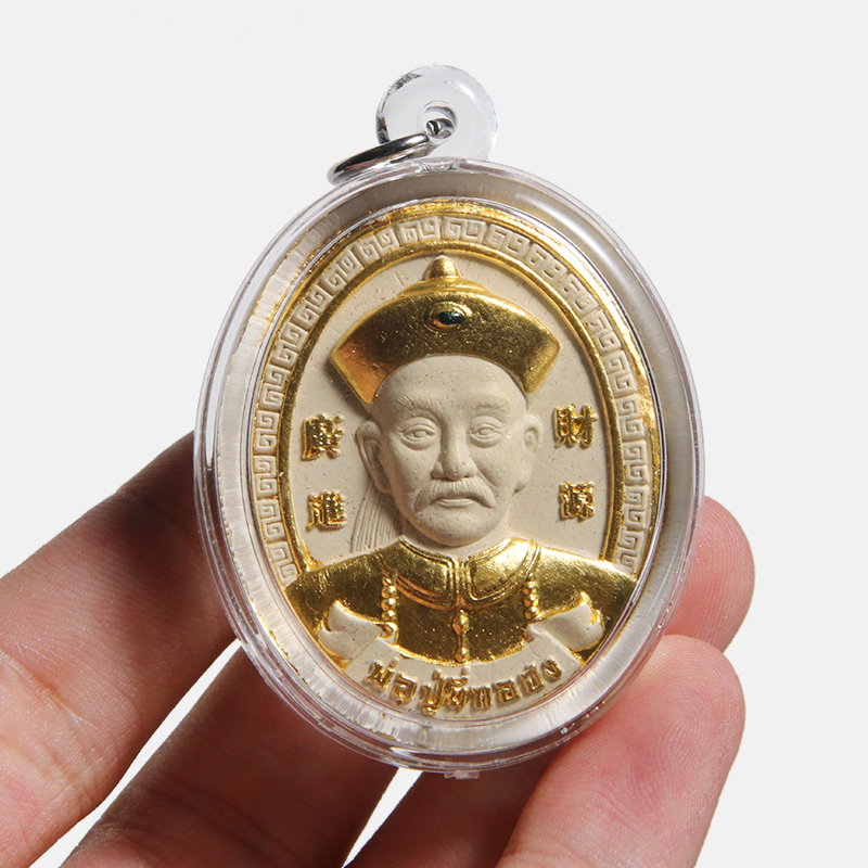 情冰 泰国佛牌 老虎头亚克力壳正牌 阿赞苏斌描金二哥丰项链吊坠 描金